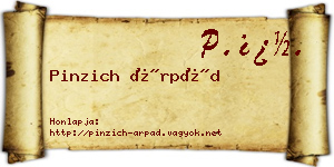 Pinzich Árpád névjegykártya
